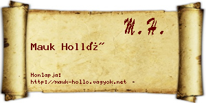 Mauk Holló névjegykártya